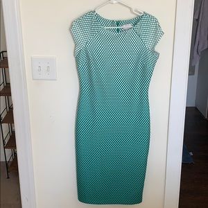 Green and white Midi dress
